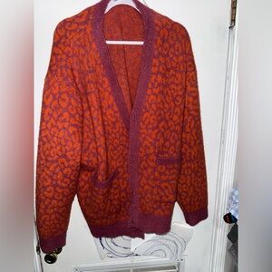 Men's Red and Purple Patterned Sweater
